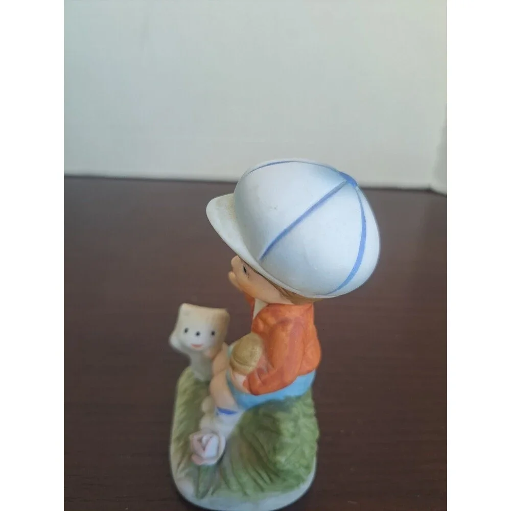 Vintage Homco Bisque Boy With Puppy #1430 Figurine